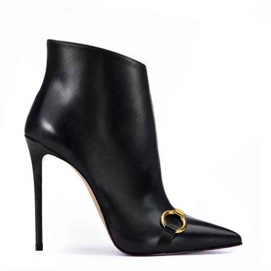 tronchetto pelle nera charme