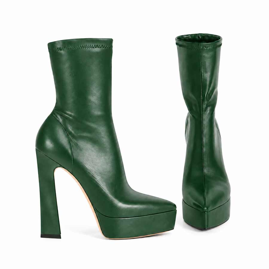 tronchetto pelle verde